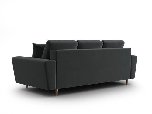 Cosmopolitan Design Slaapbank met opbergdoos Kyoto 3-zits, flueel donkergrijs - 100x235x88cm