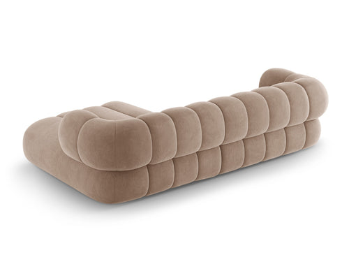 Cosmopolitan Design rechter hoekbank Koge 5-zits, flueel donkerbeige - 165x270x70cm