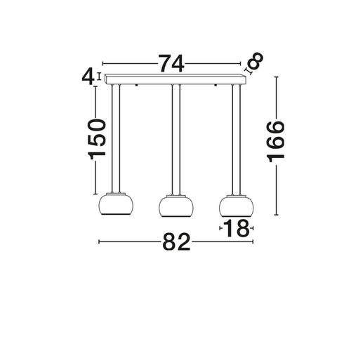 Nova Luce BIOS Hanglamp voor aan het plafond, rookgrijs, matzwart, Triac dimbare LED 25W 1515lm 3000K