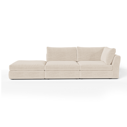 Sia Home - Modulaire bank NEST - Zacht aanvoelende geweven stof - Beige - 301 CENTIMETERScm