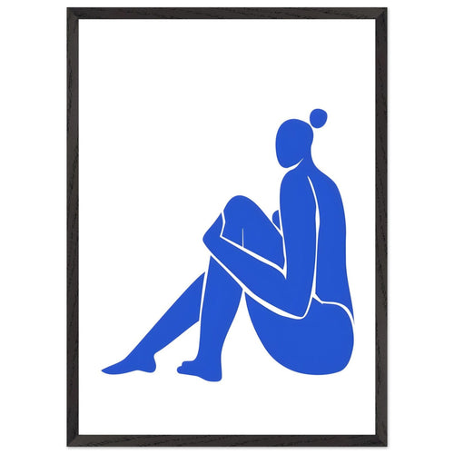 Artfulprints Poster met Lijst Matisse – The blue feminine flow   - 50x70 cm - Blauw