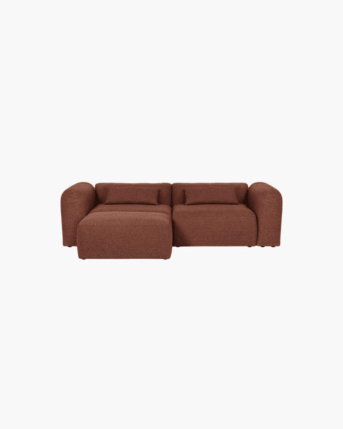 noo.ma Yaro 3-zits hoekbank Brick Red Bouclé