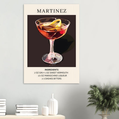 Artfulprints  Martinez cocktail - Ingrediënten   poster 30x40 cm - vtwonen shop
