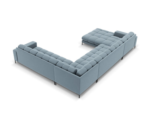 Cosmopolitan Design Panoramische hoekbank rechts Bali 7-zits, flueel, lichtblauw - 256x327x75cm