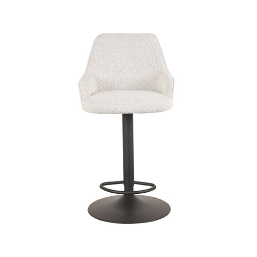 LABEL51 Barkruk Fender - Wit Bouclé - Zithoogte 64–84cm - vtwonen shop