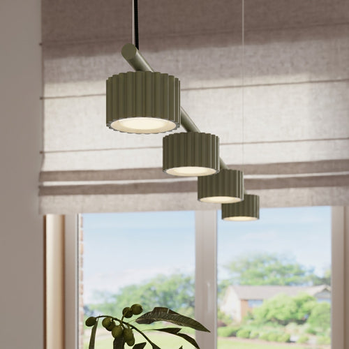 Sollux Lighting Kroonluchter AURA 4 olijfgroen Gx53 - 122x10x208cm