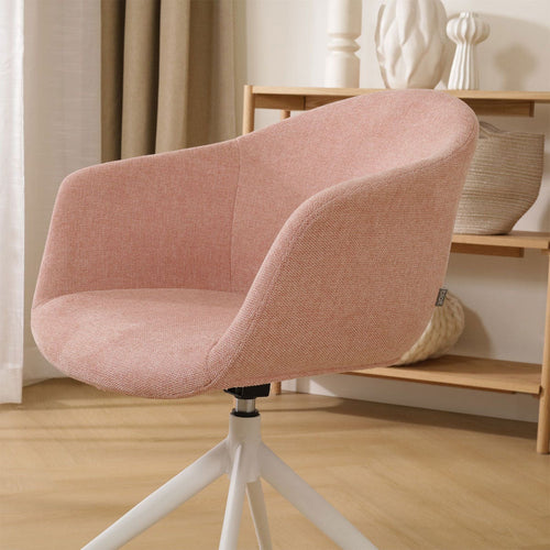 Nolon Nola-Otis Eetkamerstoel Zacht Roze - Draaibaar Wit Onderstel - vtwonen shop