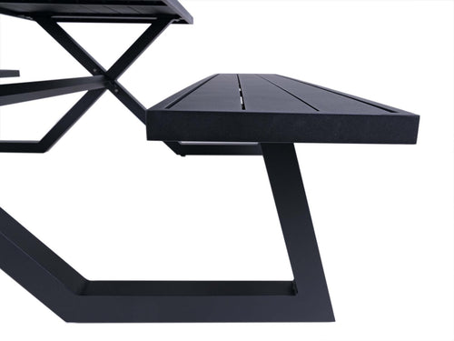 MaximaVida luxe aluminium picknicktafel Dex 200 cm zwart met exclusieve omlijsting - vtwonen shop