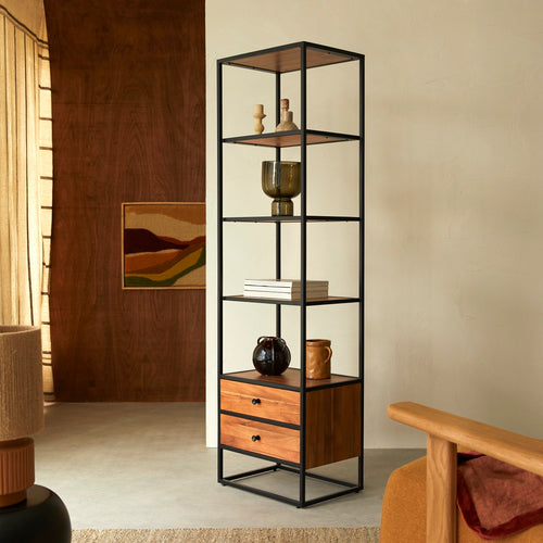 Tikamoon Kolomkast van massief acacia en metaal - Naturel - vtwonen shop