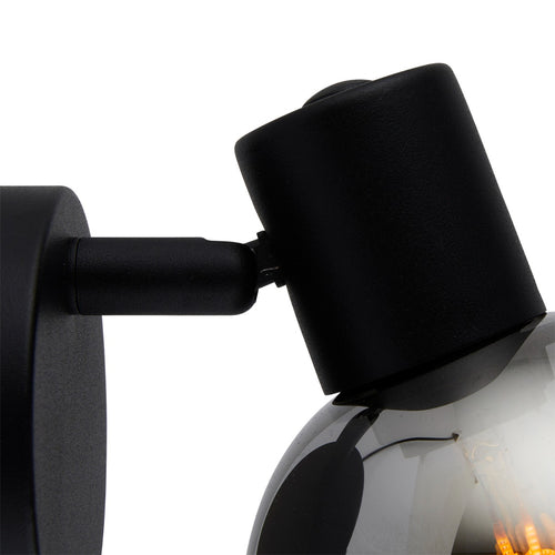 Lighto | Art deco spot zwart met smoke glas | Juna - vtwonen shop