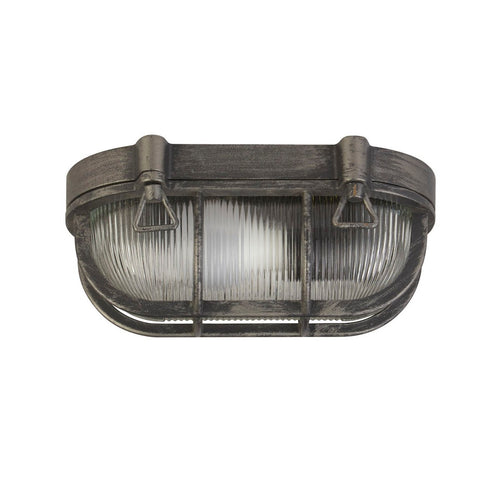 Bulkhead Buitenlamp, zwart zilver aluminium, IP44