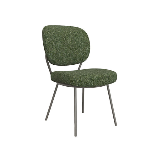 LABEL51 Eetkamerstoel Singapore - Donkergroen Bouclé - Set van 2 - vtwonen shop