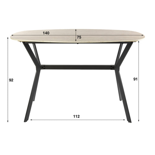 Giga Living Bartafel Romano - Deens Ovaal Travertin - 140x75x90cm