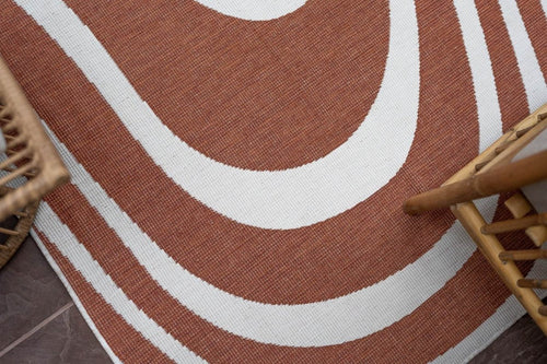 Interieur05 Buitenkleed Swirl Rechthoek - Roest - Dubbelzijdig - 200 x 290 cm - vtwonen shop