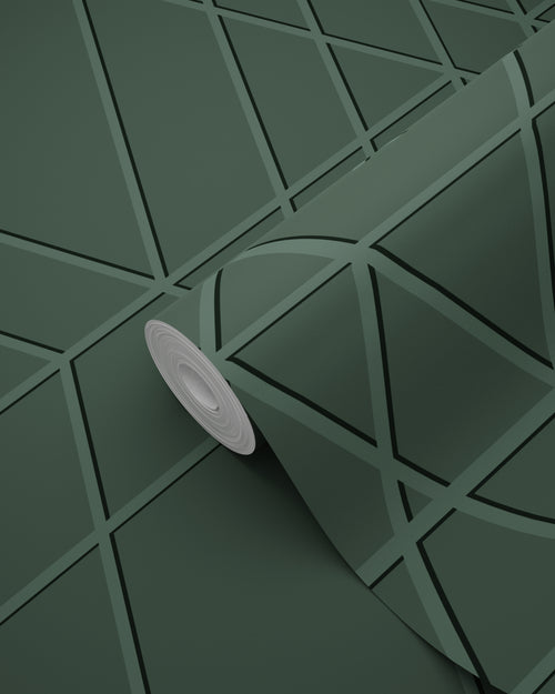 ESTAhome behang grafisch 3D motief donkergroen - 50 x 900 cm - 139606 - vtwonen shop