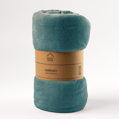 VOORDEELSET - 3-delig - Zaya & Harvey - 2 sierkussens 45x45 cm - 1 plaid 150x200 cm - groen