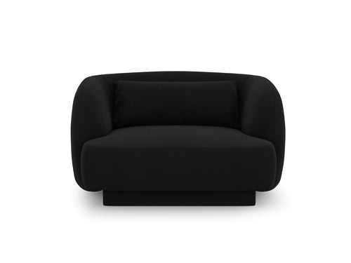 Cosmopolitan Design Fauteuil Tulum flueel, zwart - 90x103x70cm