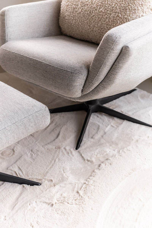 Interieur05 Rond Zacht Hoogpolig Vloerkleed Lux Creme - 120 x 120 cm - vtwonen shop