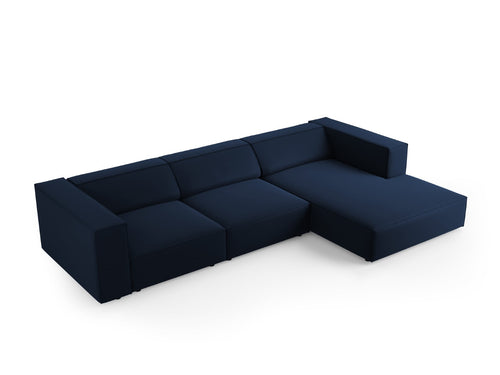 Cosmopolitan Design rechter hoekbank Arendal 4-zits, flueel, koningsblauw - 166x284x70cm