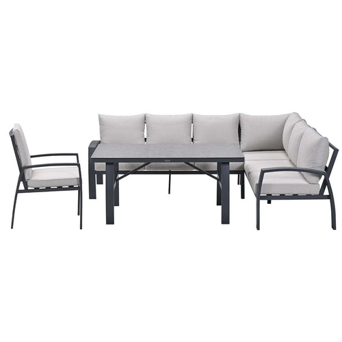 Garden Impressionslounge dining set Cameron 4-delig rechts incl stoel - desert sand