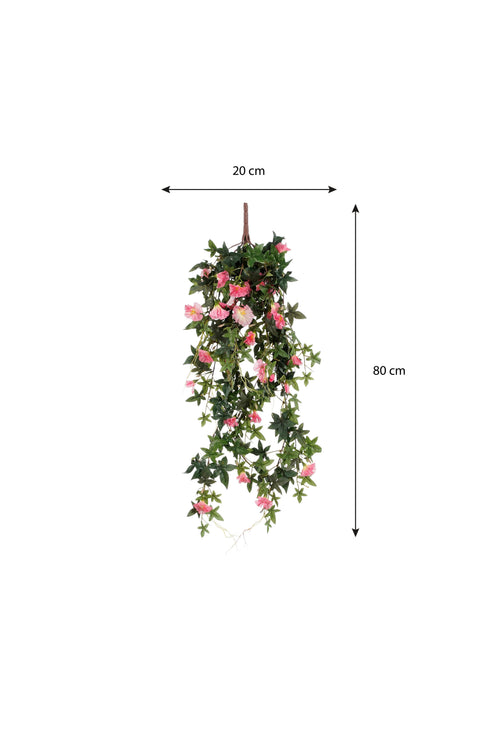 Mica Decorations Petunia Kunst Hangplant - L15 x B20 x H80 cm - Roze