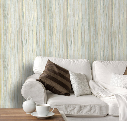 Sanders & Sanders behang strepen beige en lichtblauw - 53 cm x 10 m - 640021