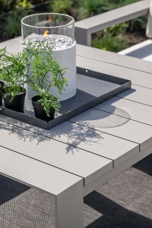 Lounge hoekbank Levanto - 7-persoons - taupe - hoge tafel - 3 delen - vtwonen shop