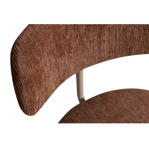 WOOOD eetkamerstoelen Travis - Polyester - Bruin - Set van 2