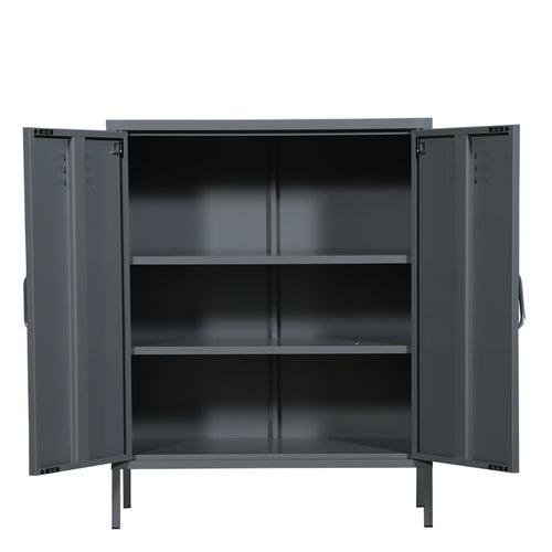 MaximaVida metalen lockerkast Finn 80 x 40 x 102 cm muisgrijs - 2 schappen - vtwonen shop