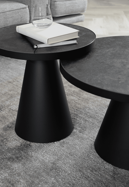 Rebellenclub Salontafel Leeds - Ø85 cm - Zwart Keramiek - vtwonen shop