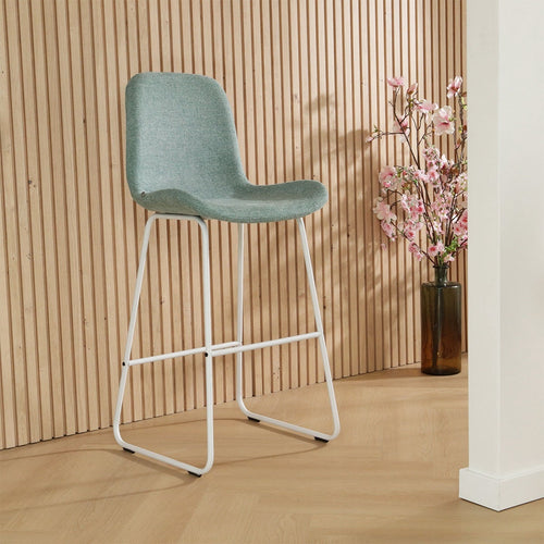 Nolon Nino-Fé Barkruk Zacht Groen - Wit Onderstel - 65 cm - vtwonen shop