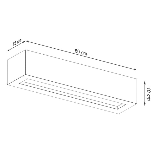 Sollux Lighting Wandlamp VEGA 50 beton - 50x12x10cm