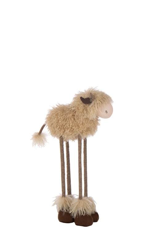 J-Line decoratie Koe Telescopisch - polyester - donkerbruin/beige - small - vtwonen shop