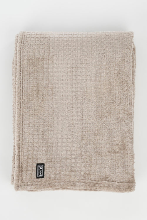 In The Mood Collection Joanne Fleece Plaid - L180 x B130 cm - Polyester - Beige