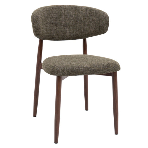 Giga Meubel Eetkamerstoel Alexia - Groen/Walnoot - Set van 2 - vtwonen shop