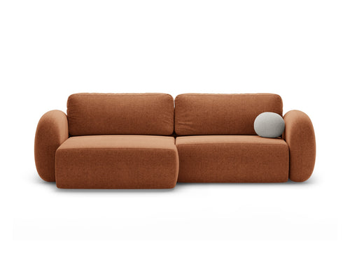Cosmopolitan Design Omkeerbare converteerbare hoekbank met opbergdoos Tonale 4-zits, chenille baksteen - 149x262x88cm