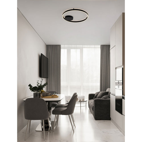 Nova Luce HEDRA Geïntegreerde LED-plafondlamp, halfverzonken, zandkleurig zwart, Triac dimbaar, 60W, 4999lm, 3000K