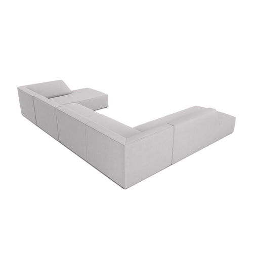 Cosmopolitan Design - Panoramische hoekbank links Siena 7-zits, structurele stof lichtgrijs - 273x366x69cm