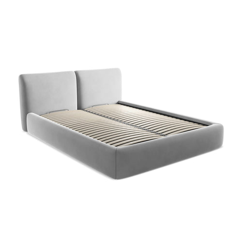 LaMiaSofa Bed met opbergruimte Milano - velours - grijs - 180x228x82