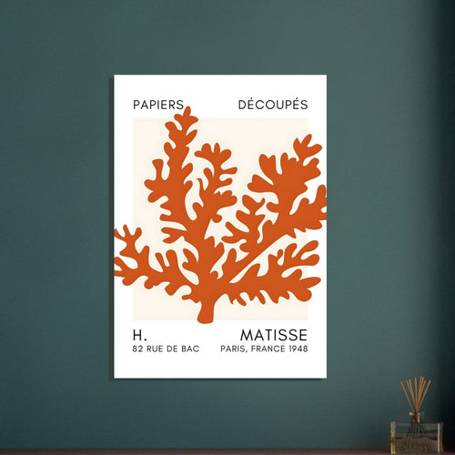 Artfulprints  Matisse – Aqua bloom orange   poster 70x100 cm - vtwonen shop