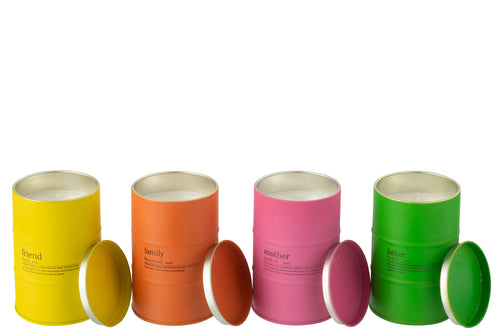 J-Line geurkaars Familie Spreuk Engels/Frans - mix - 50U - 4 stuks - vtwonen shop