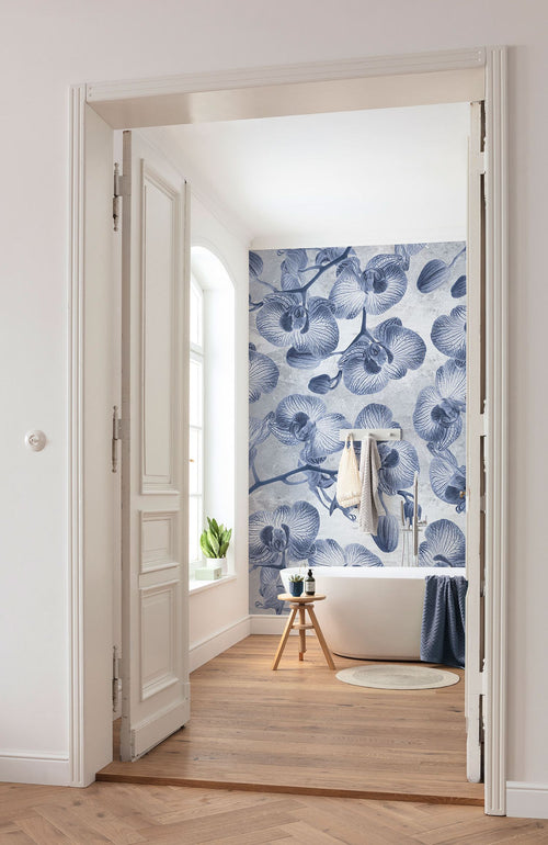 Komar fotobehang bloemen blauw - 200 x 250 cm - 611185