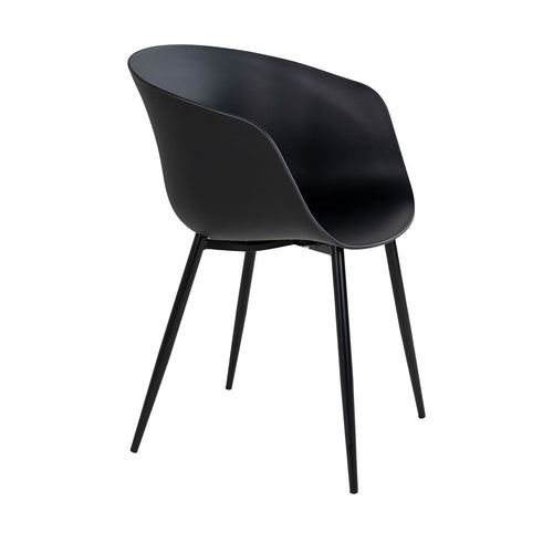 Artichok Liloe kunststof tuinstoel zwart met armleuningen - vtwonen shop