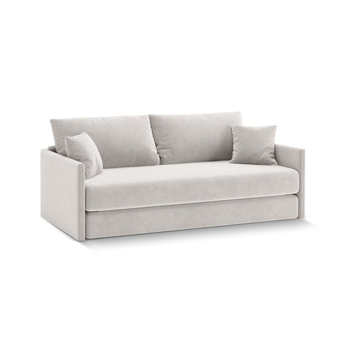 Cosmopolitan Design - Converteerbare bank Shannon 3-zits, flueel beige - 94x209x87cm