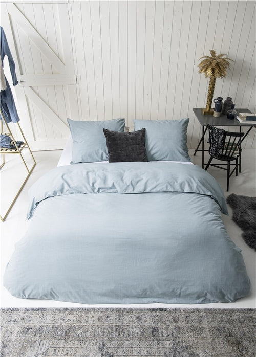 Walra - Dekbedovertrek Vintage Cotton - 240x220 cm - Jeans Blauw