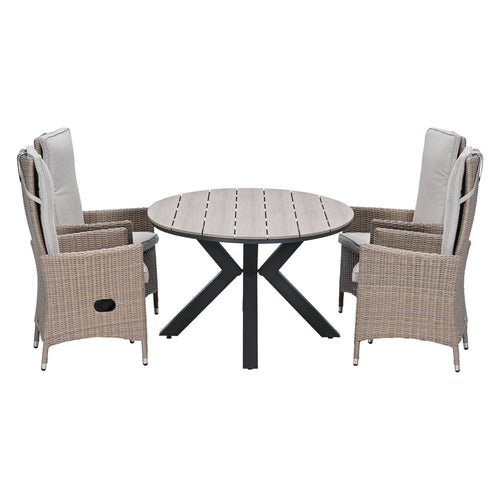 Garden Impressions Tuinset Collin 5-delig - Tulli tuintafel 180x115 cm