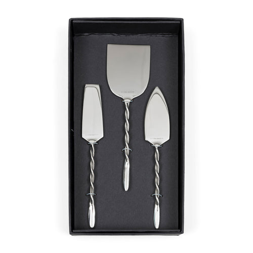 Rivièra Maison RM Twisted Cheese Knives 3 pieces - Roestvrij Staal - Zilver - vtwonen shop