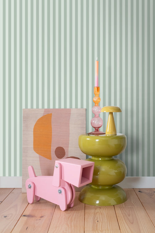 ESTAhome behang strepen vergrijsd groen - 53 cm x 10.05 m - 130953 - vtwonen shop