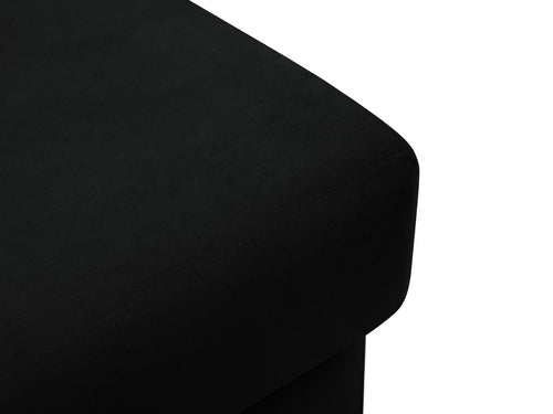Cosmopolitan Design Poef Kyoto flueel zwart - 70x70x45cm