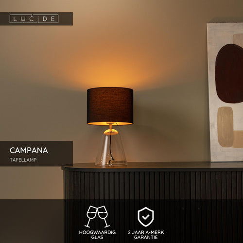 Lucide tafellamp CAMPANA - 1xE27 - Transparant